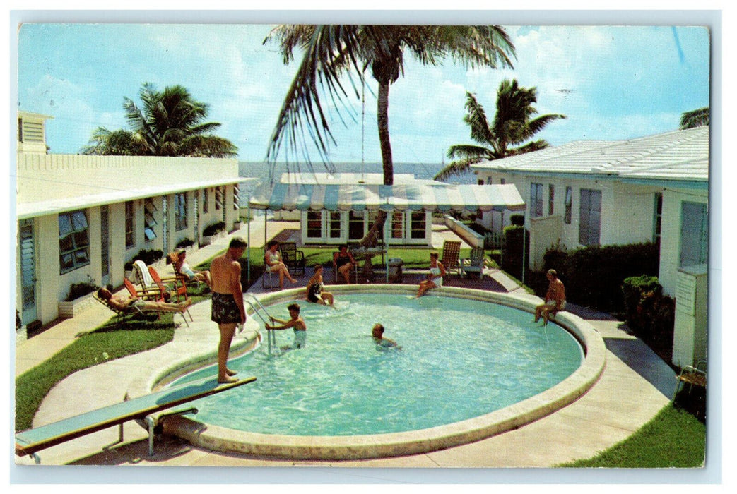 1963 Vista Del Mar View of The Sea Pompano Beach Florida FL Cancel Postcard