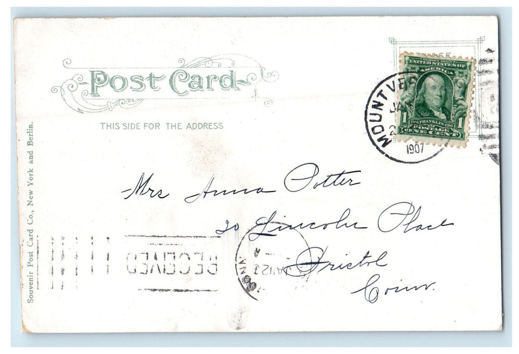 1907 NYNH & H Railroad Station Mt. Vernon New York NY Posted Postcard