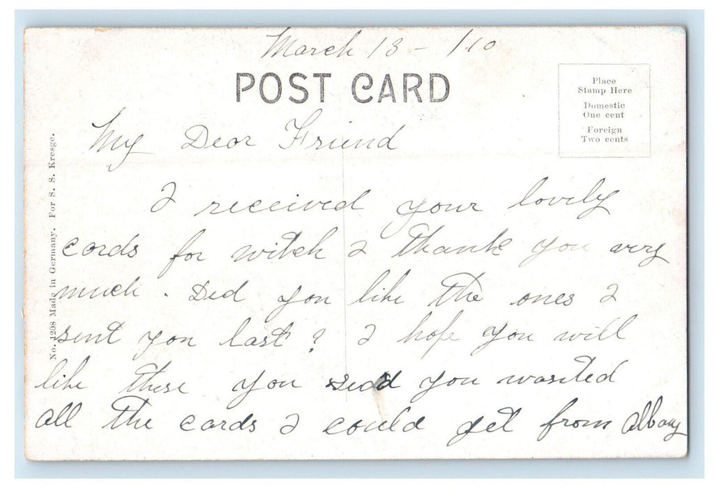1910 New York City Railroad Depot Albany New York NY Antique Postcard