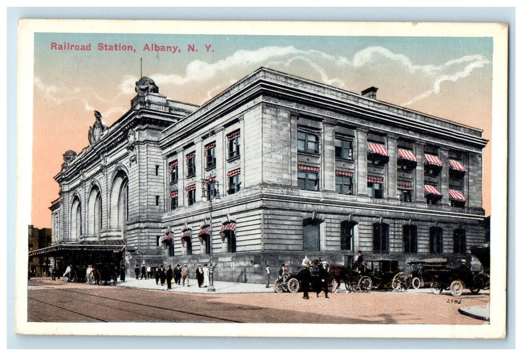 c1920s Railroad Station Building, Albany New York NY Unposted Postcard