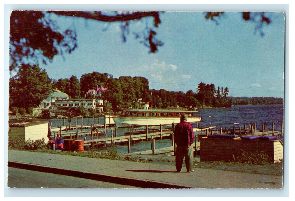 c1950s Boat Landing, Lake George, New York NY Unposted Postcard