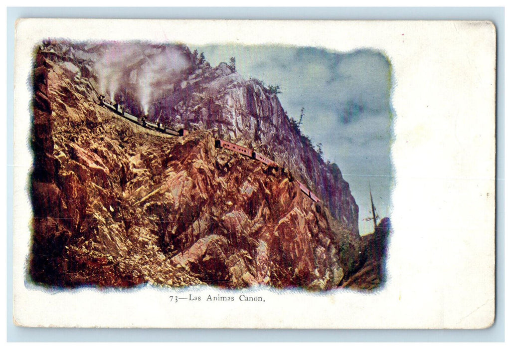 c1905 Las Animas Canon, Railroad in Colorado CO Unposted Antique Postcard