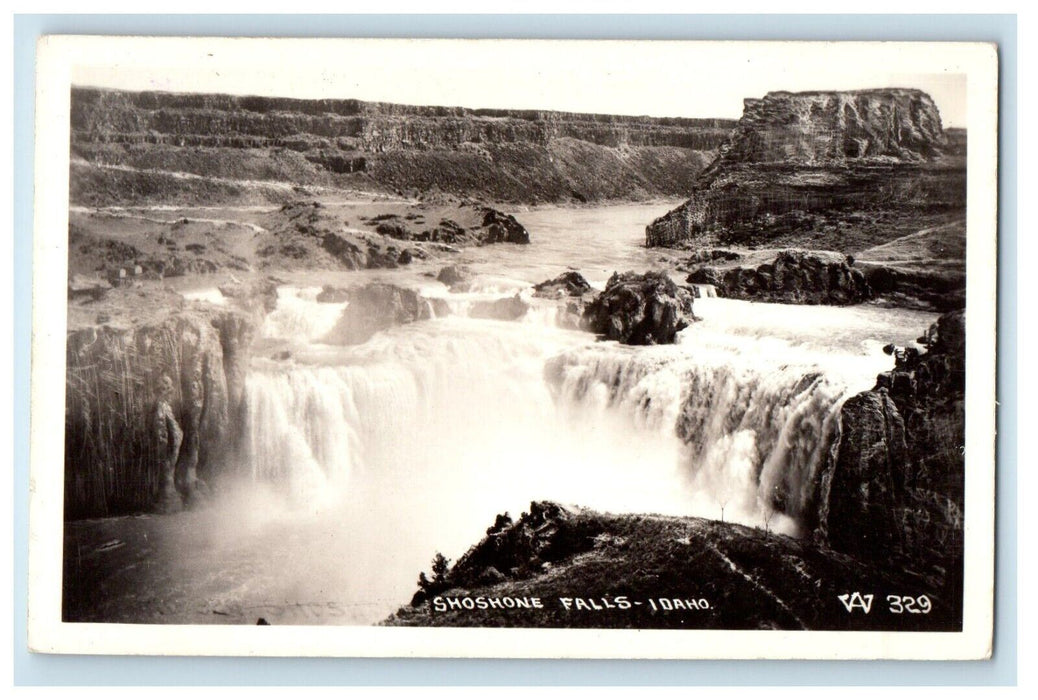c1940's Waterfall Shoshone Falls Idaho ID RPPC Photo Unposted Vintage Postcard