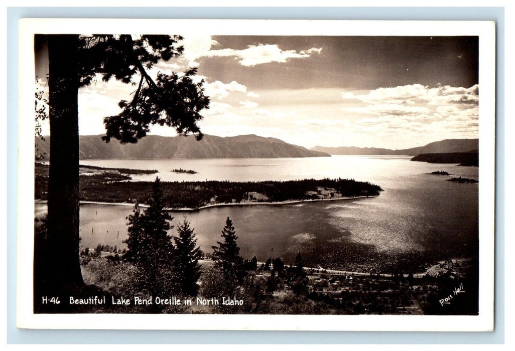 c1940's Beautiful Lake Pend Oreille North Idaho ID RPPC Photo Vintage Postcard