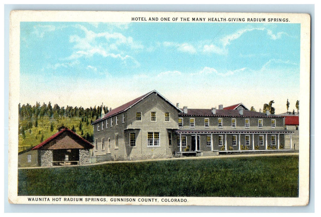 c1940s Waunita Hot Radium Springs Gunnison County Colorado CO Unposted Postcard