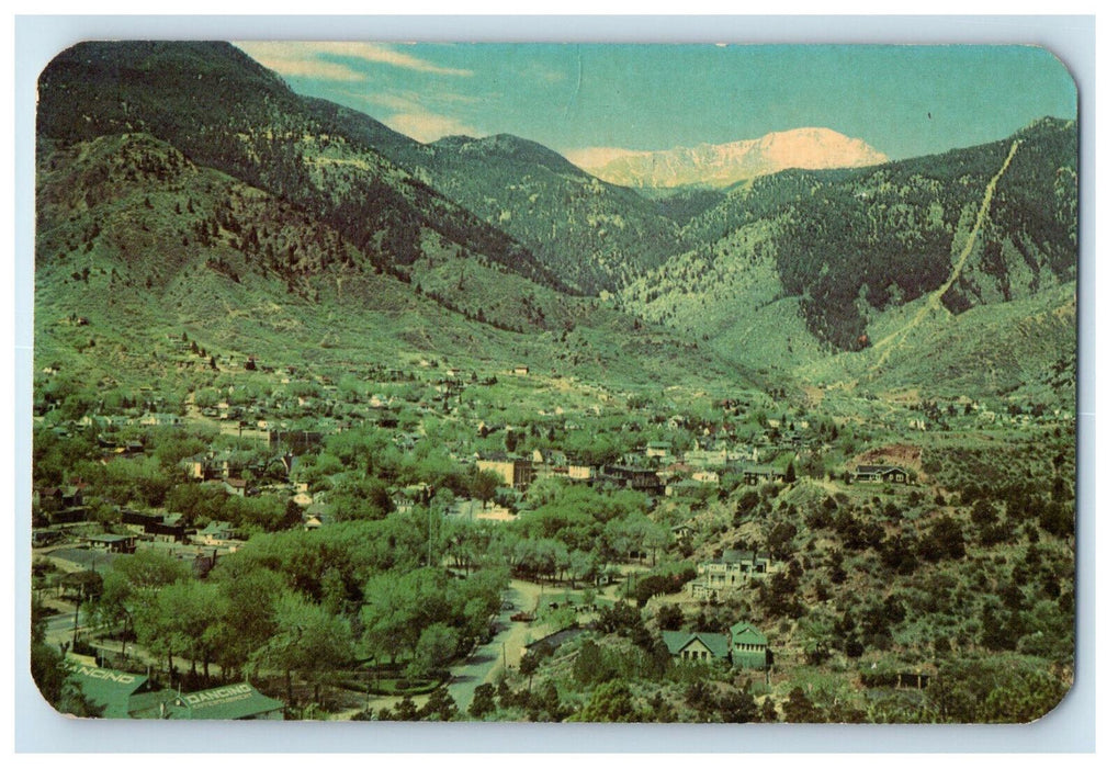 c1950s The Spa of The Rockies, Pike's Peak and Manitou Colorado CO Postcard