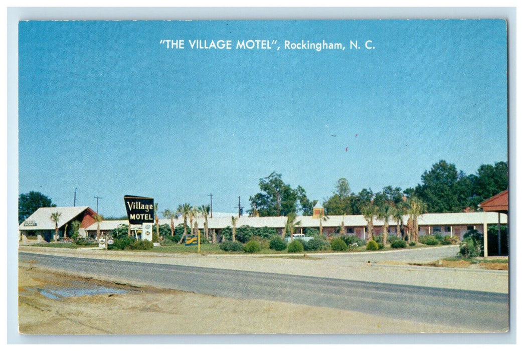 c1950s "The Village Motel" Rockingham North Carolina NC Unposted Postcard