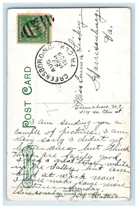 1909 Smith Memorial Building & First Presbyterian Church Greensboro NC Postcard