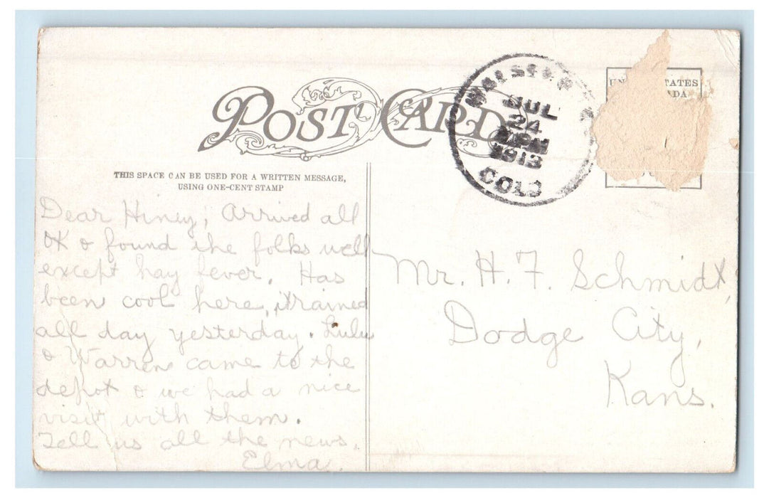 1913 West Spanish Peak from Bear Creek Gap Huerfano County Colorado CO Postcard