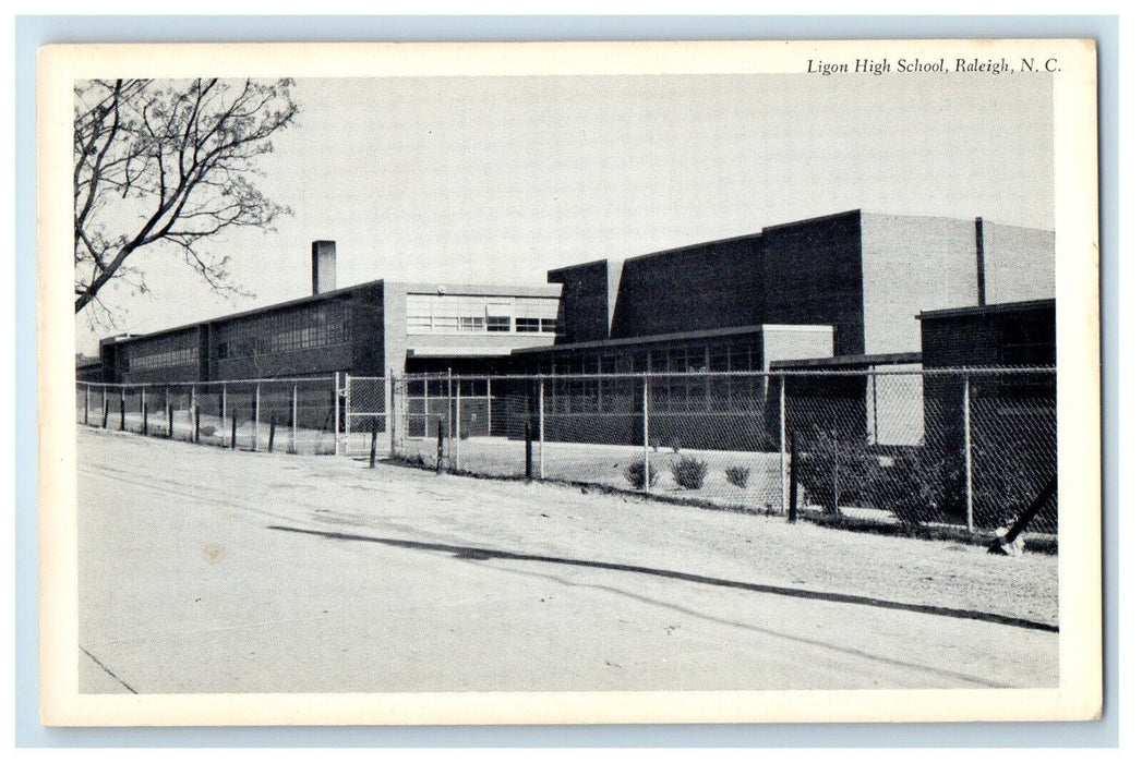 c1940s Ligon High School, Raleigh North Carolina NC Unposted Postcard