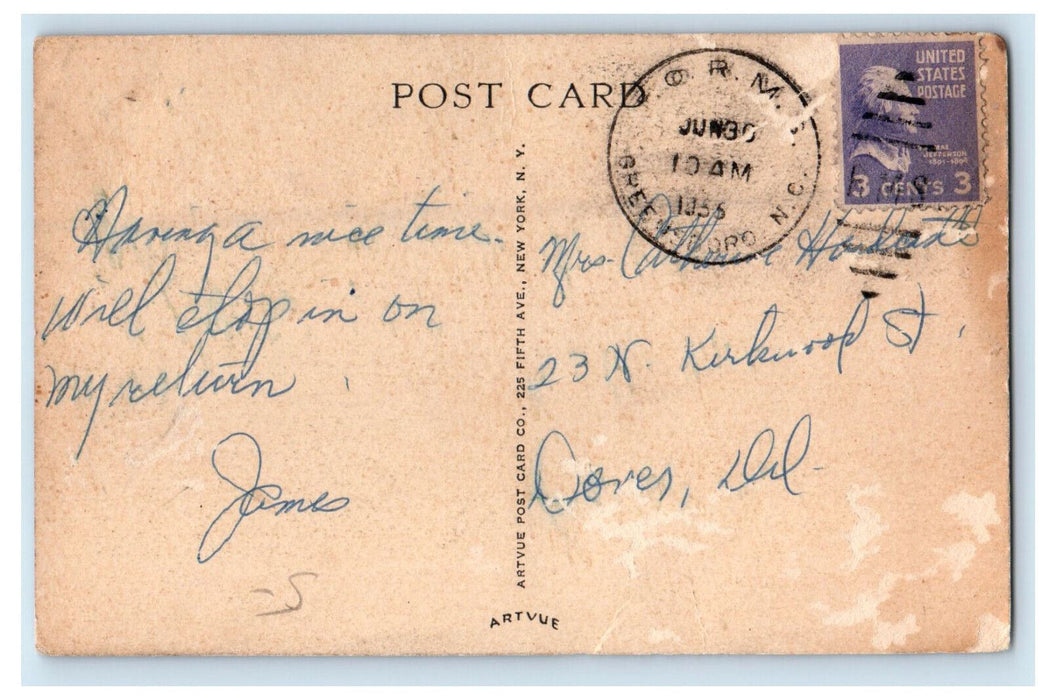 1955 Annie Merner Pfeiffer Chapel Bennett College Greensboro NC Postcard