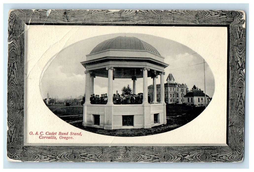 1916 O.A.C. Cadet Band Stand Pavilion Corvallis Oregon OR Antique Postcard