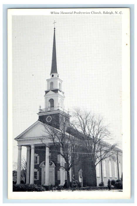 c1940s White Memorial Presbyterian Church, Raleigh North Carolina NC Postcard