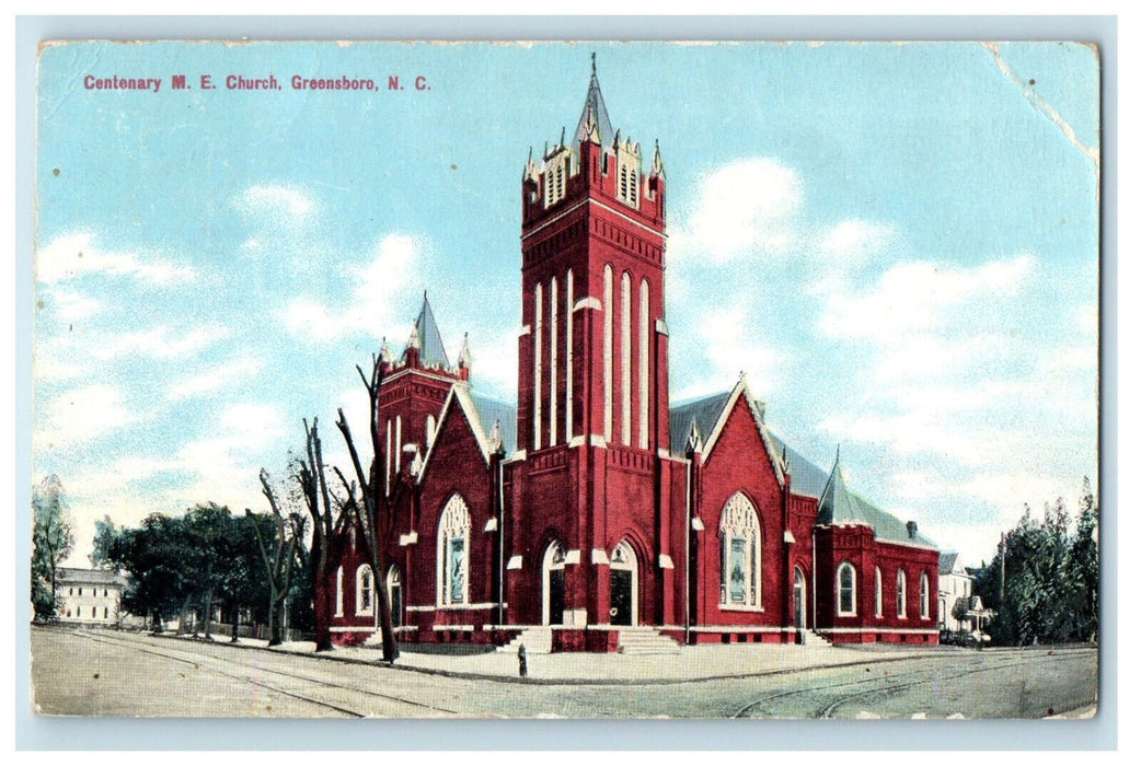 1910 Centenary M.E. Church Greensboro North Carolina NC Rural Hall NC Postcard