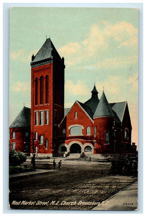 c1910 M.E. Church South Greensboro NC Leighton & Valentine Co. Postcard
