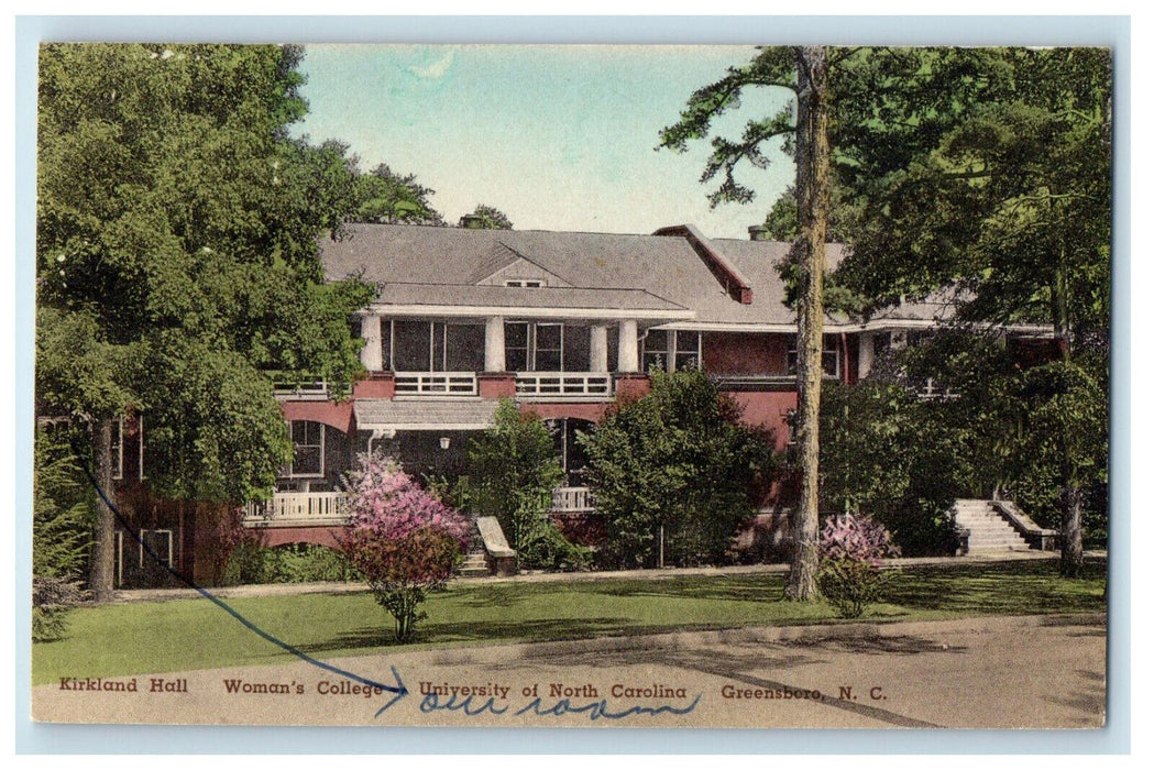 1955 Kirkland Hall University of North Carolina Greensboro NC Postcard