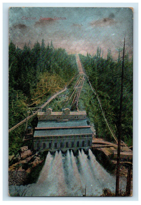 c1910's Electron Power Station Railway Washington WA Posted Antique Postcard