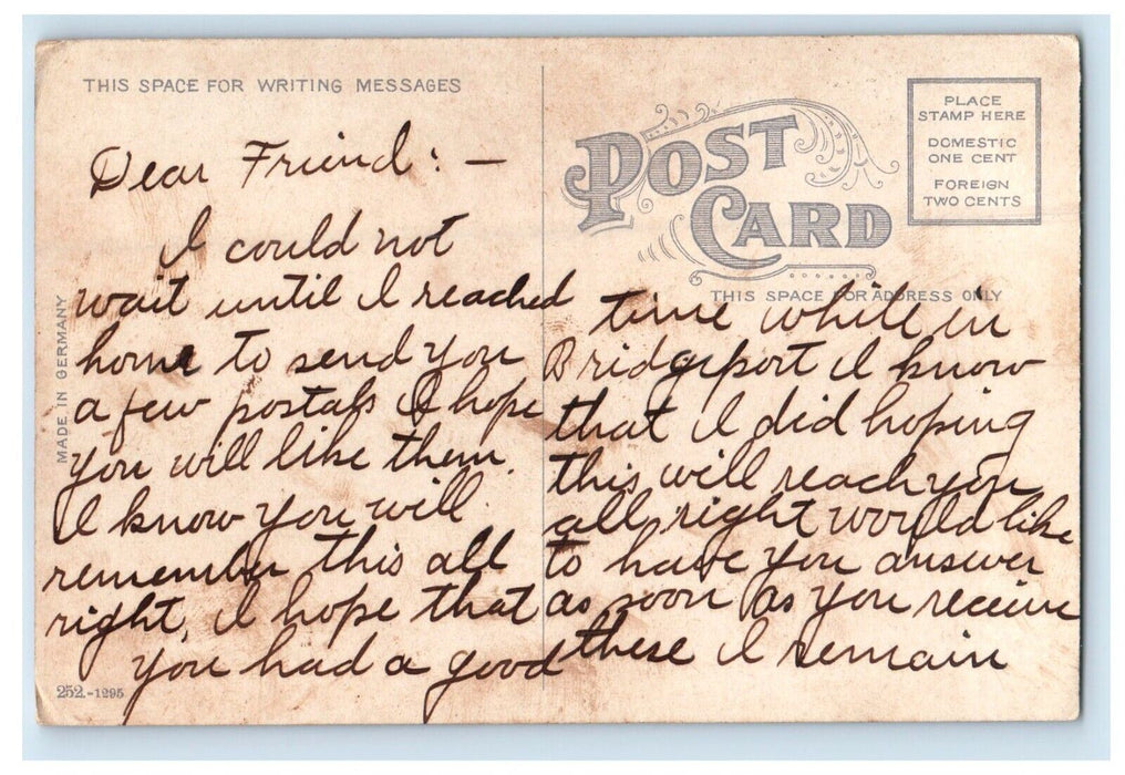 c1910's The Stratfield Building Street View Bridgeport Connecticut CT Postcard