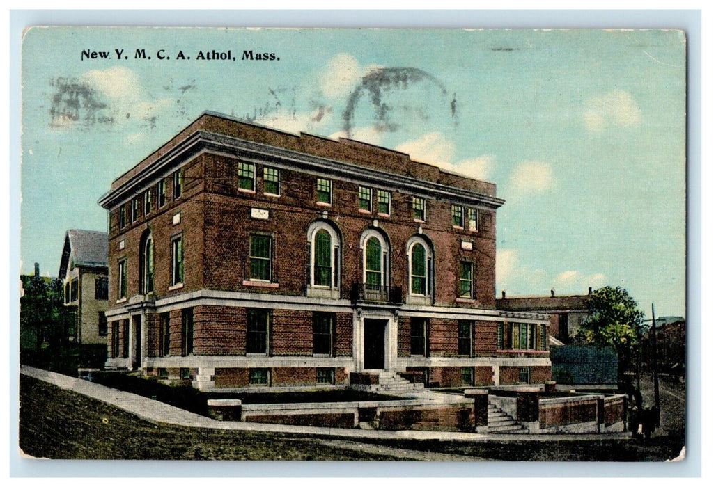 1914 New Y.M.C.A. Building Athol Massachusetts MA Posted Antique Postcard
