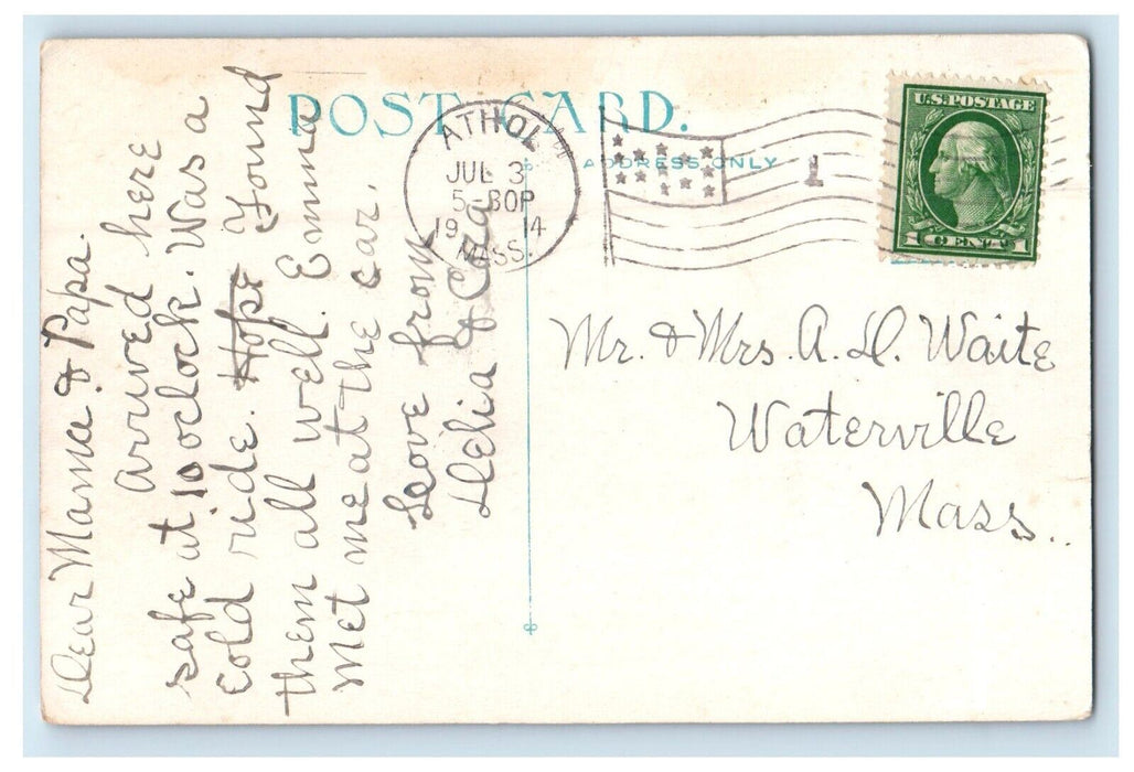 1914 New Y.M.C.A. Building Athol Massachusetts MA Posted Antique Postcard