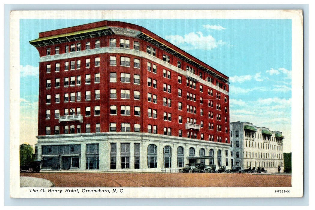 c1930s The Ohenry Hotel, Greensboro North Carolina NC Unposted BWS Postcard