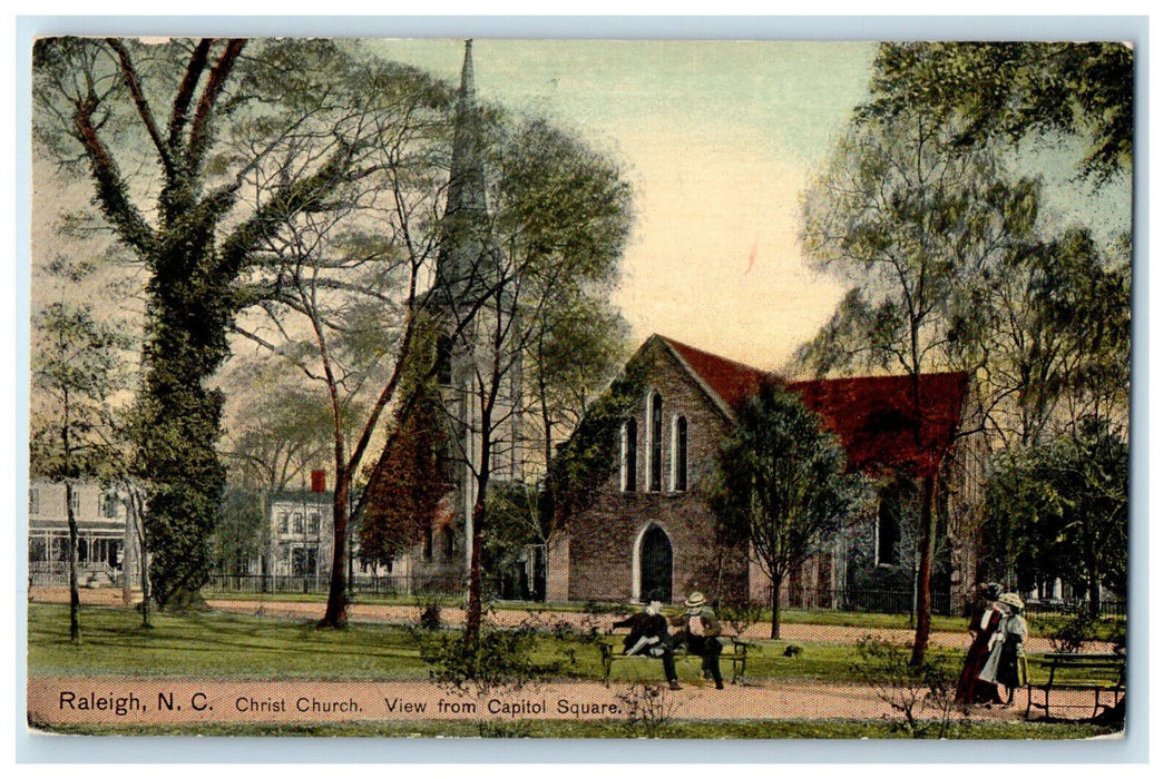 c1910 View from Capitol Church Christ Church Raleigh North Carolina NC Postcard