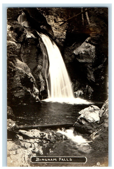 c1910's View Of Bingham Falls Idaho ID RPPC Photo Waterfalls Vintage Postcard