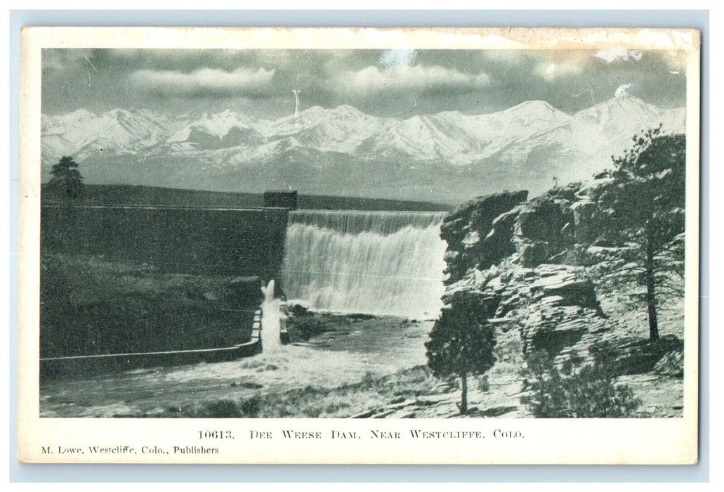 c1910 Dee Weese Dam Near Westcliffe Colorado CO Unposted Antique Postcard