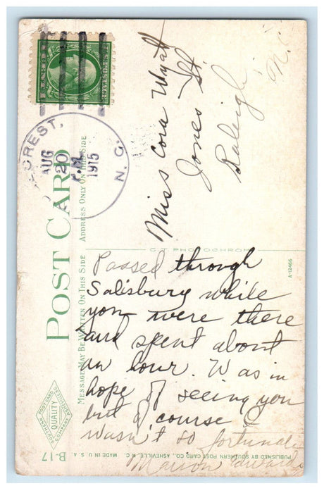 1915 Penetrating the Blue Ridge In The Land of the Sky Ridgecrest NC Postcard