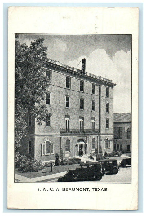 1930 The Y.M.C.A Building Street View Cars Beaumont Texas TX Vintage Postcard
