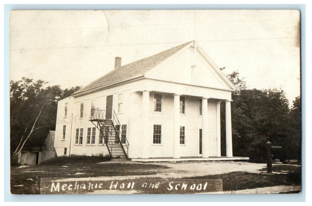 1911 Mechanic Hall And School Eastham Massachusetts MA RPPC Photo Postcard