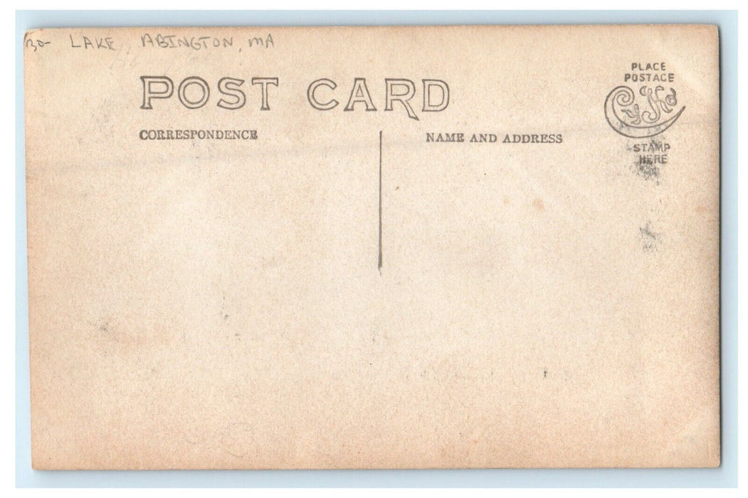 c1910's View Of Lake Abington Massachusetts MA RPPC Photo Antique Postcard