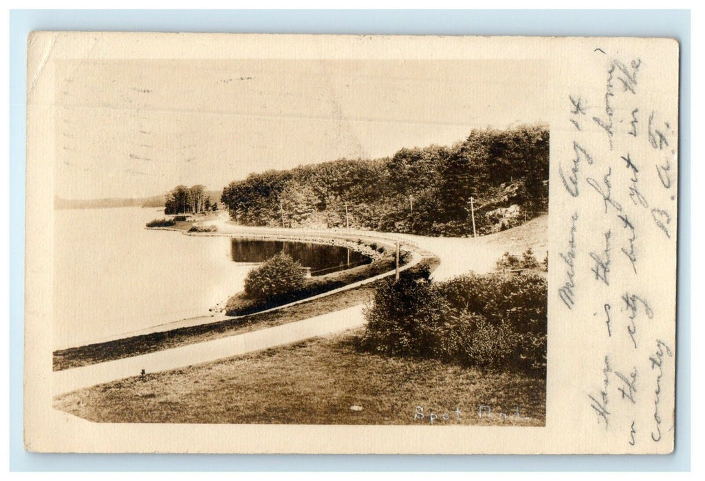 1905 View Of Spot Pond Melrose Massachusetts MA RPPC Photo Antique Postcard