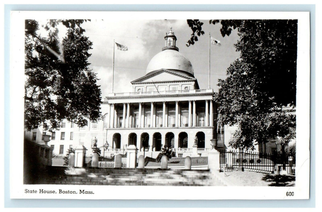 c1905 State House Building Boston Massachusetts MA RPPC Photo Antique Postcard