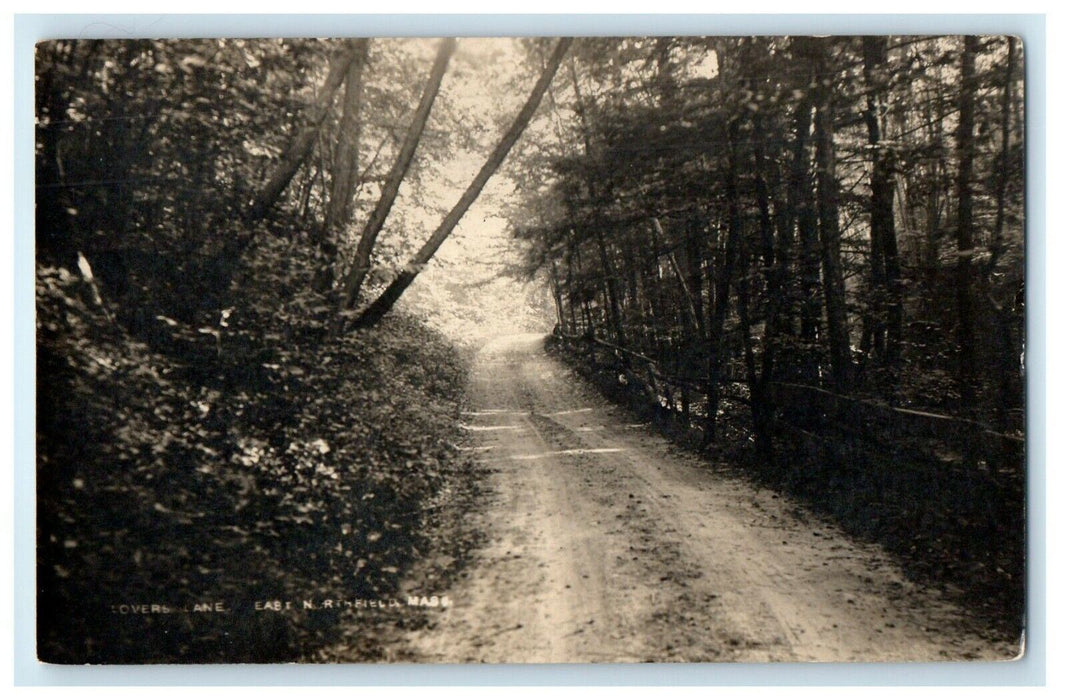 c1910's Lovers Lane Road East Northfield Massachusetts MA RPPC Photo Postcard