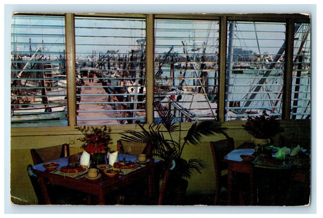1956 View Of Harbor From Dining Room Lobster House Key West Florida FL Postcard
