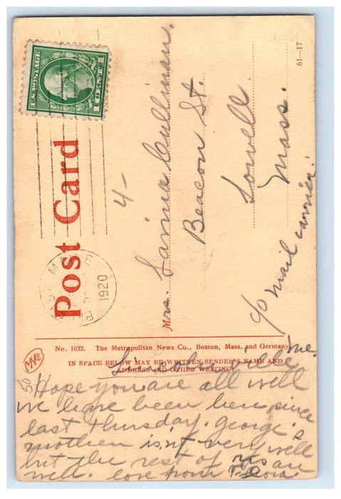 1920 River and Trees in Deering Park Portland Maine ME Posted Postcard