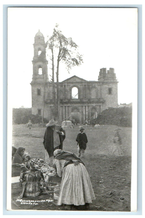 c1940's Parangalcutrio San Juan Church Mexico RPPC Photo Vintage Postcard