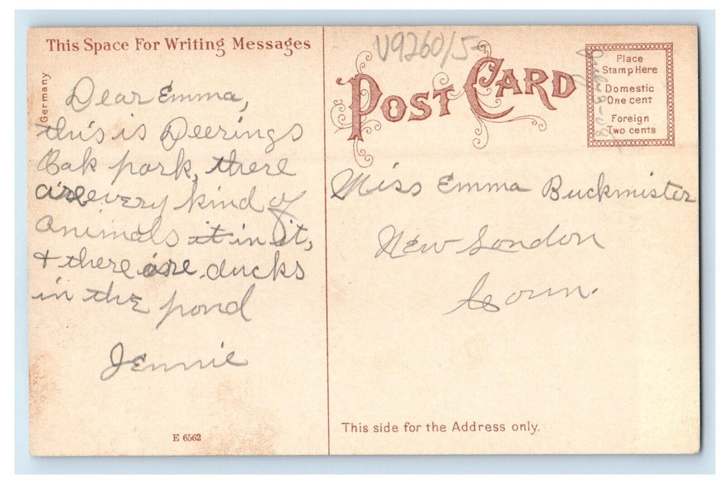 c1910s Deering Park and Pond Portland Maine ME Posted Antique Postcard