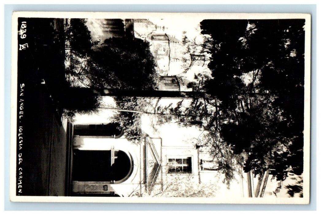 c1910's San Angel Iglesia Del Carmen Mexico RPPC Photo Unposted Antique Postcard