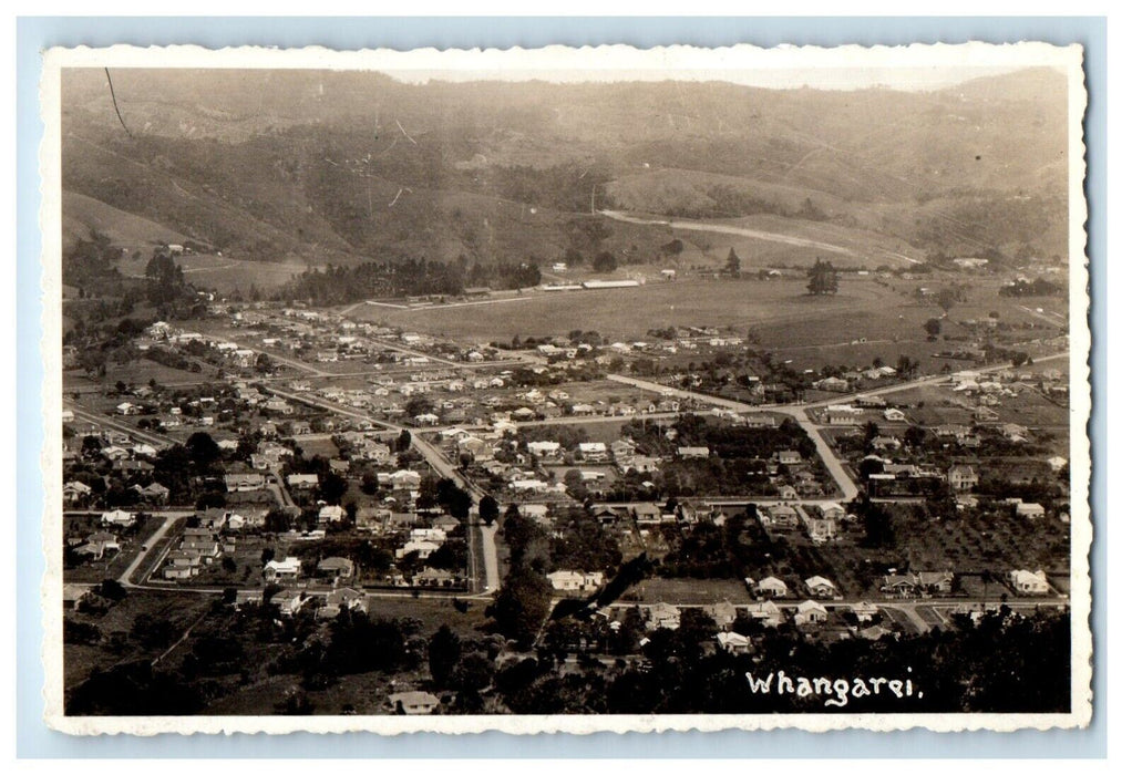 Aerial View Of Whangarei New Zealand RPPC Photo Posted Vintage Postcard