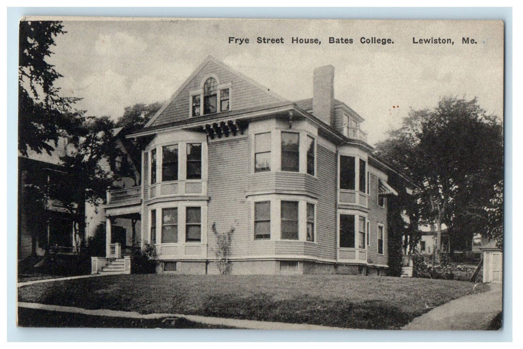 c1940s Fry Street House, Bates College, Lewiston Maine ME Posted Postcard