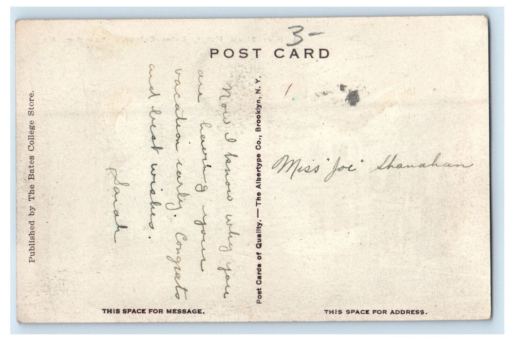 c1940s Fry Street House, Bates College, Lewiston Maine ME Posted Postcard