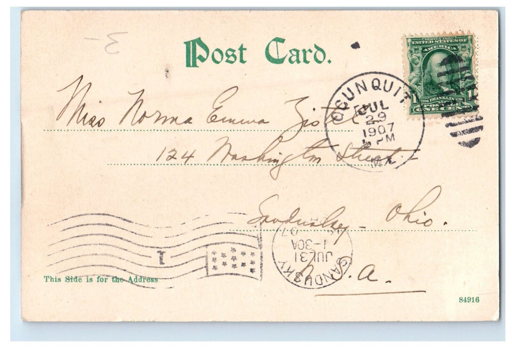 1907 Scene in Israils Head, Ogunquit Maine ME Posted Antique Postcard