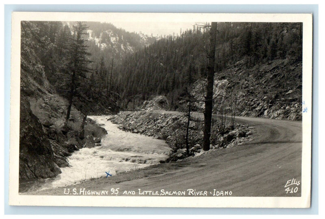 c1940's U.S Highway And Little Salmon River Idaho ID RPPC Photo Vintage Postcard