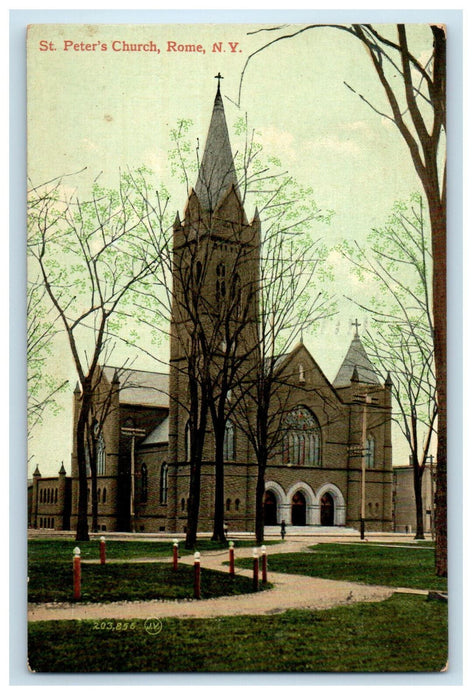 1909 St. Peter's Church, Rome, New York NY Posted Antique Postcard