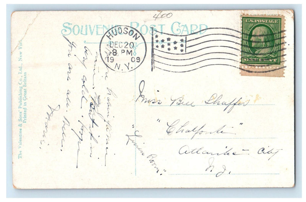 1909 The Promenade Looking North at Moonlight Hudson New York NY Postcard