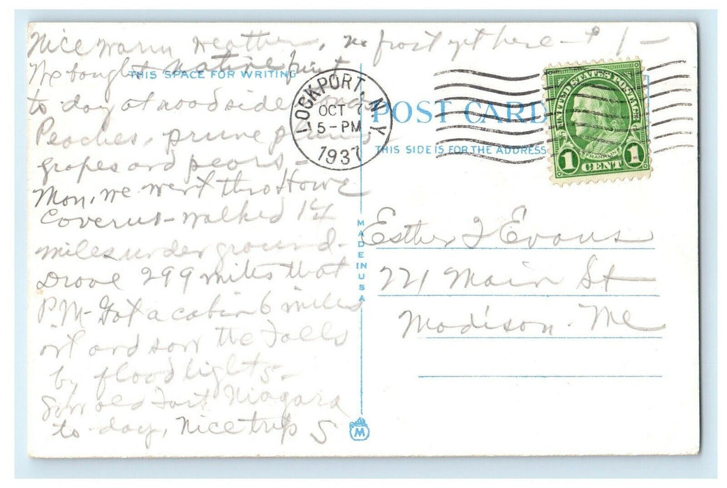 1937 Aero Cable Niagara Falls Canada CA Posted Vintage Postcard