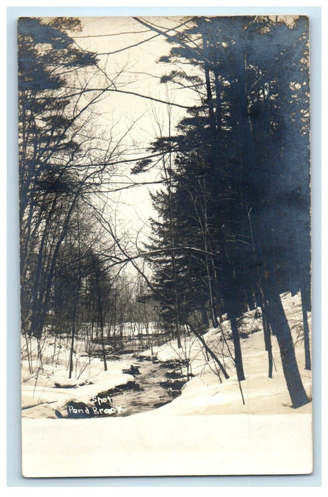 c1905 Spot Pond Brook Stoneham Massachusetts MA RPPC Photo Antique Postcard