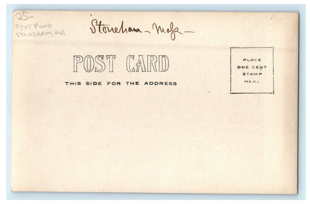 c1905 Spot Pond Brook Stoneham Massachusetts MA RPPC Photo Antique Postcard
